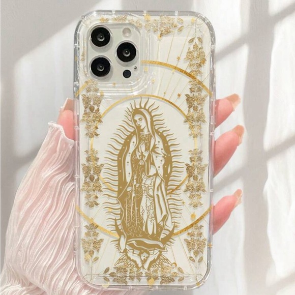 Our Lady and Cross Clear iPhone  Case - Picture 3 of 3